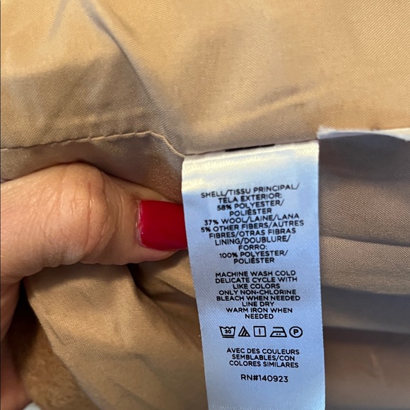 LOFT Women's Camel Double-Breasted Trench Coat - Picture 3 of 4